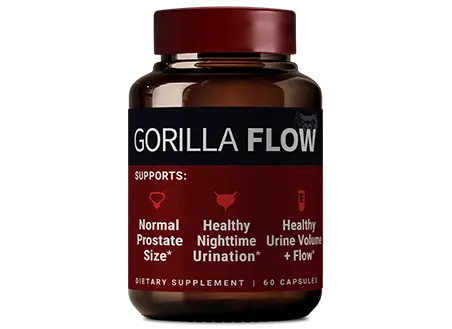 Gorilla Flow natural prostate supplement bottle — 60 capsules with Gorilla Cherry and saw palmetto